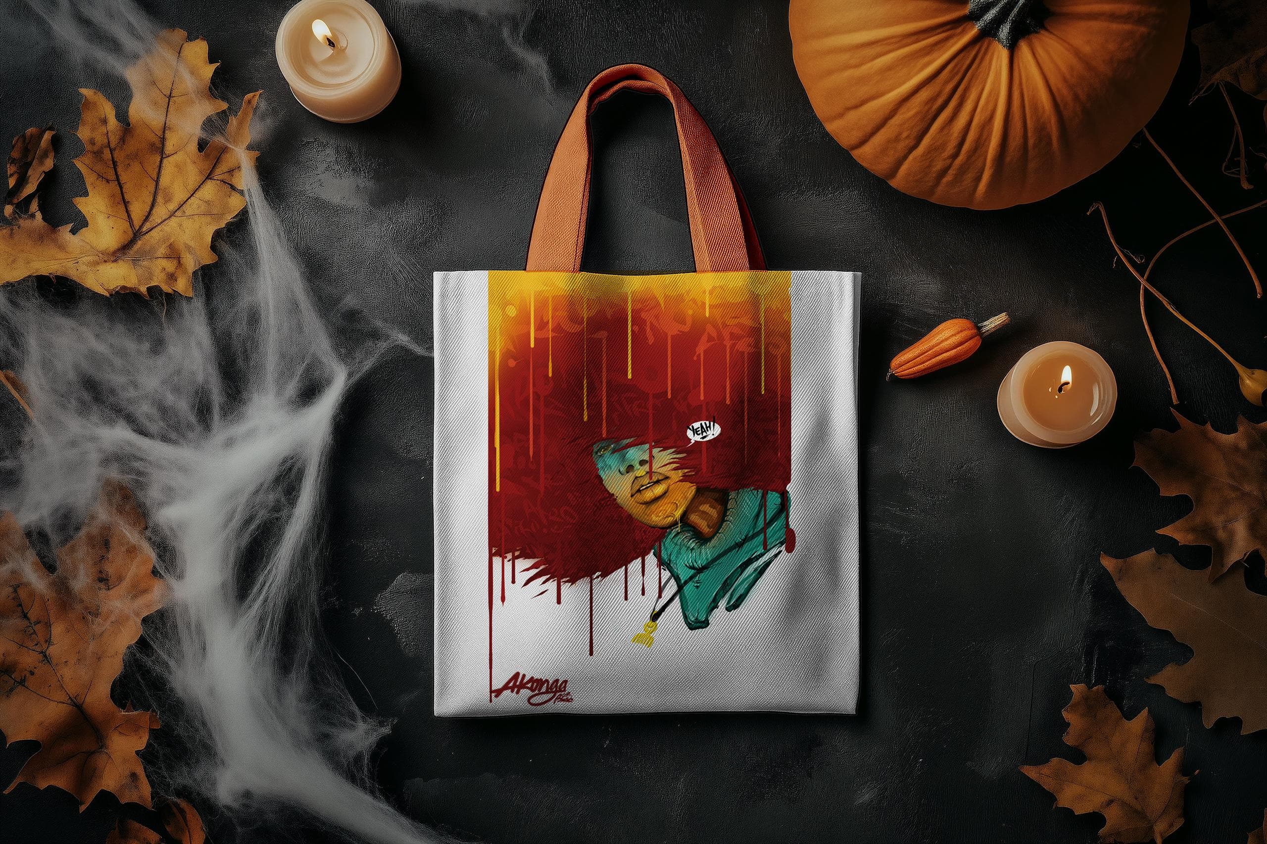 Burnin' Afro (tote bag)